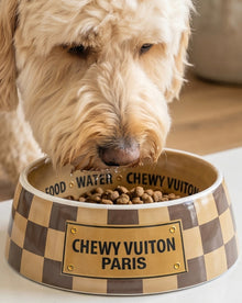 Checker Chewy Vuiton Bowls