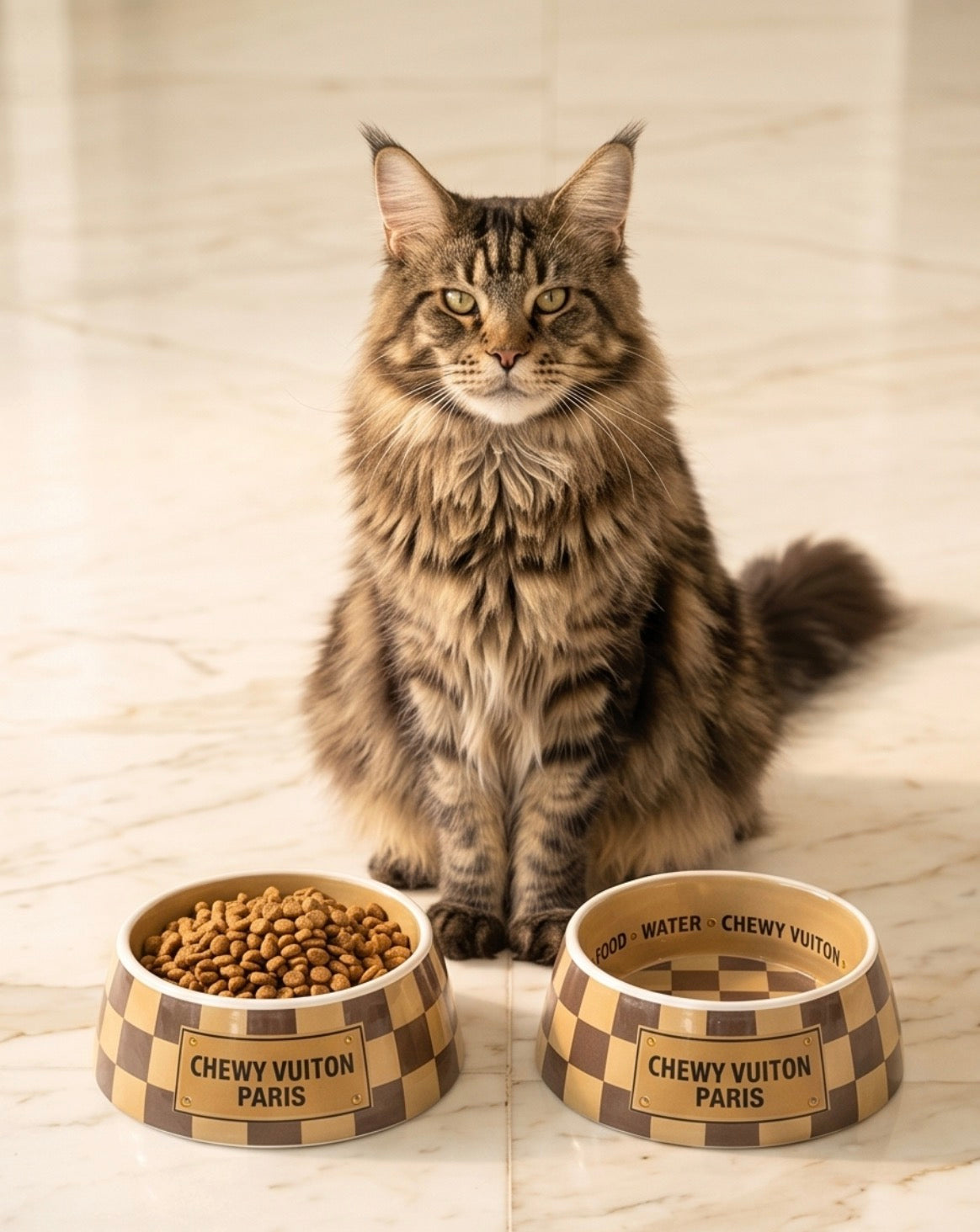 Checker Chewy Vuiton Bowls