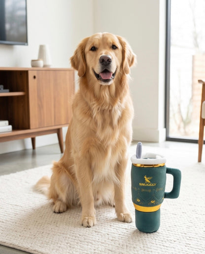 Holiday Snuggly Cup - Green Plush Dog Toy
