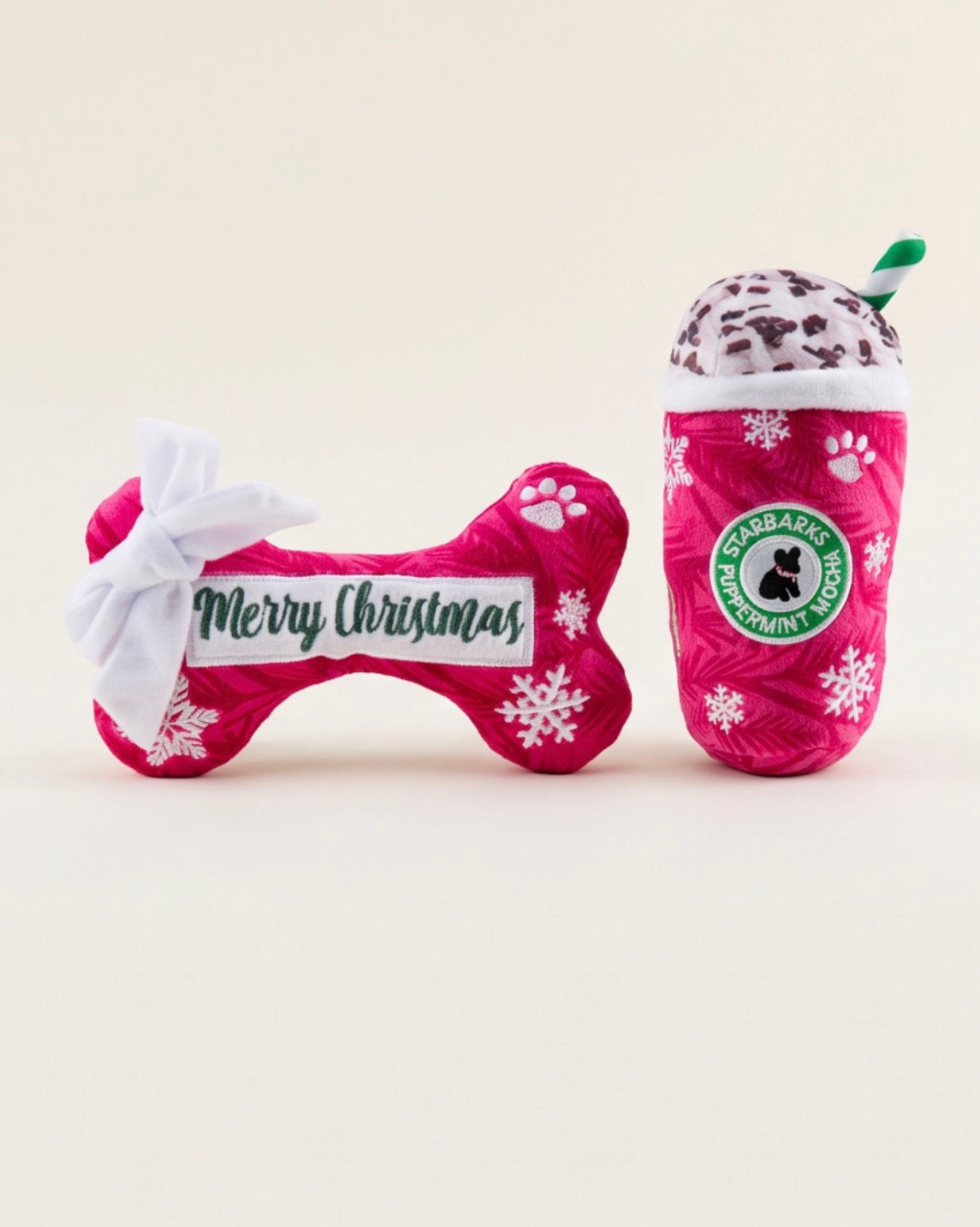 Merry Christmas Bone & Starbarks Puppermint Mocha Original Cup | Christmas Dog Toys