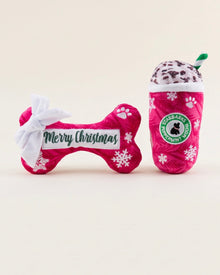 Merry Christmas Bone & Starbarks Puppermint Mocha Original Cup | Christmas Dog Toys