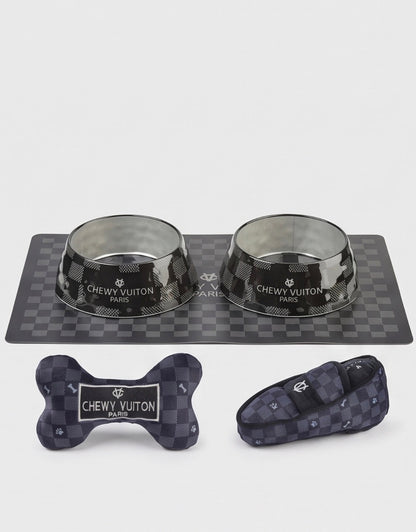 Black Checker Chewy Vuiton Bone
