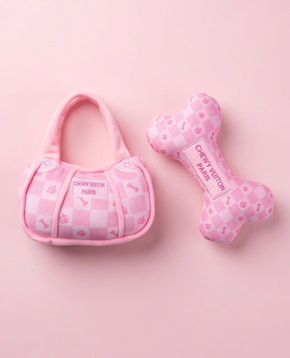 Pink Checker Chewy Vuiton Bone