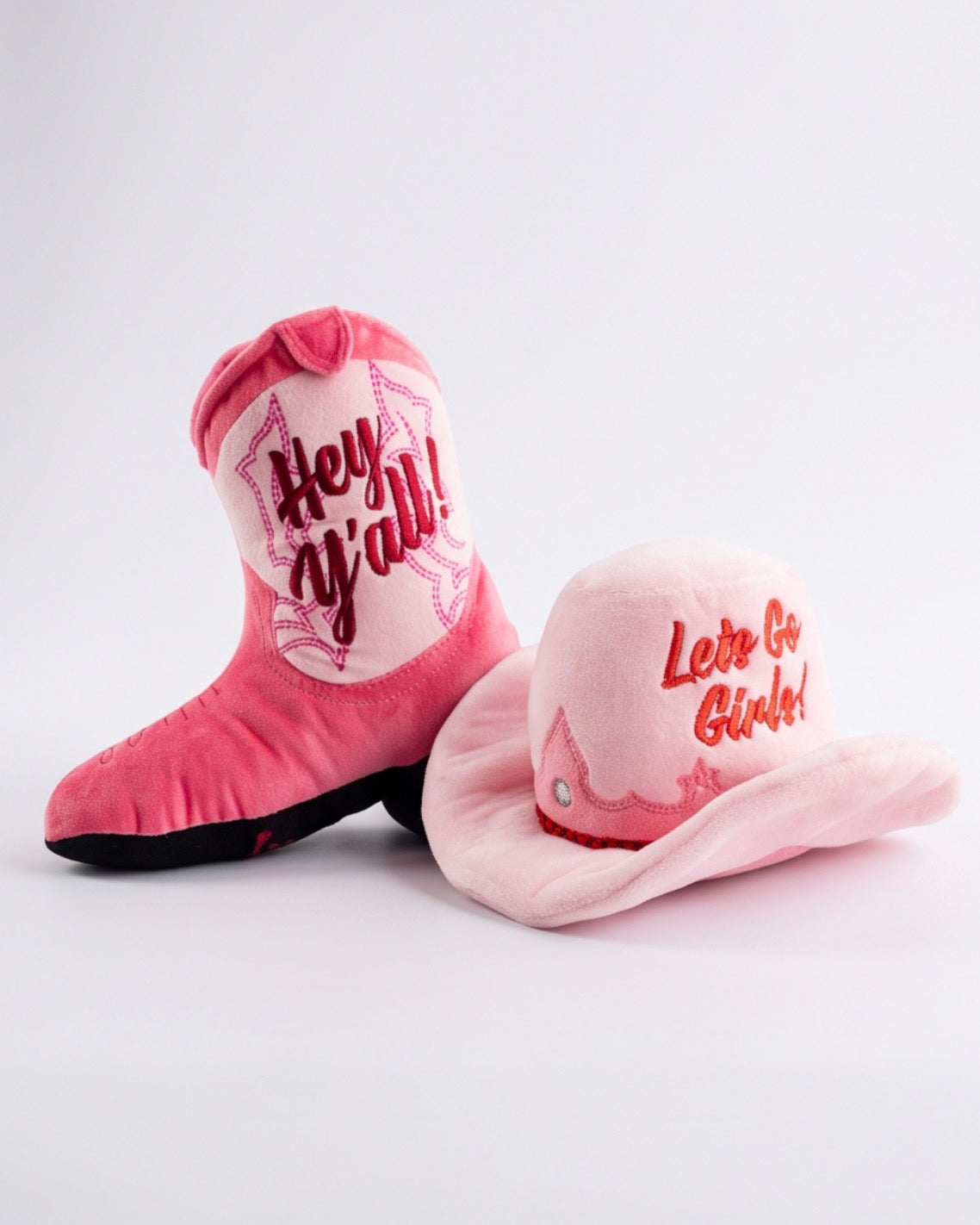 Pink Cowgirl Boot | Squeaky Plush Dog Toy with Crinkle & Mesh Lining