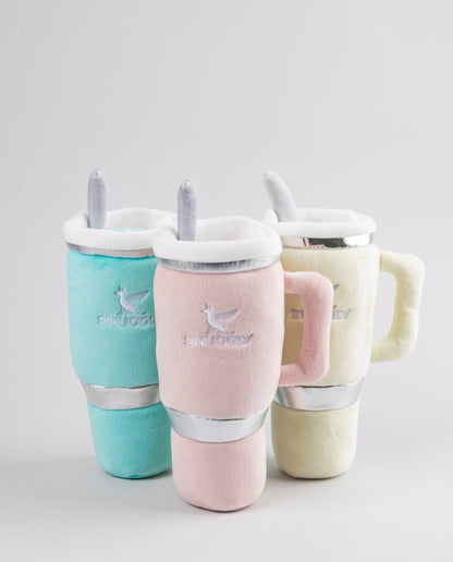 Snuggly Cup - Blush | Squeaky Plush Dog Toy with Crinkle & Mesh Lining