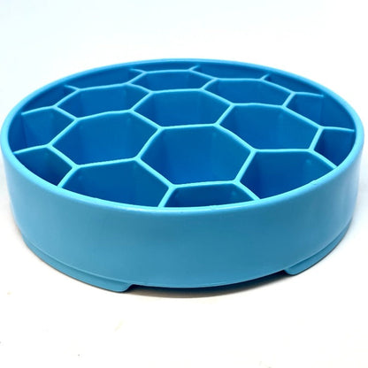 SodaPup Honeycomb eBowl deep slow feeder dog bowl with honeycomb pattern, made in the USA for enrichment and interactive feeding.