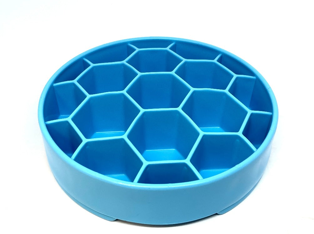 SodaPup Honeycomb eBowl deep slow feeder dog bowl with honeycomb design, made in the USA for enrichment and slow feeding.