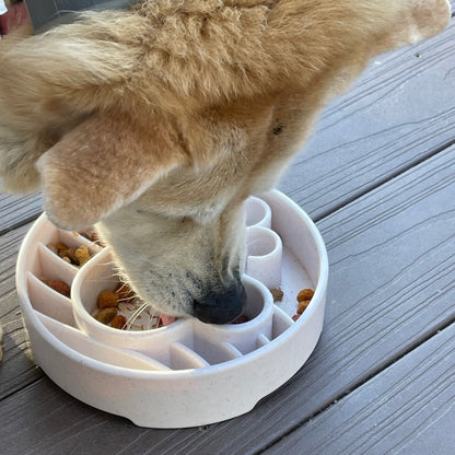 SodaPup Java eBowl deep slow feeder dog bowl with textured surface for enrichment, made in the USA, shown in the image.