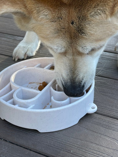SodaPup Java eBowl deep slow feeder dog bowl for enrichment, made in the USA, with a textured surface for interactive feeding.