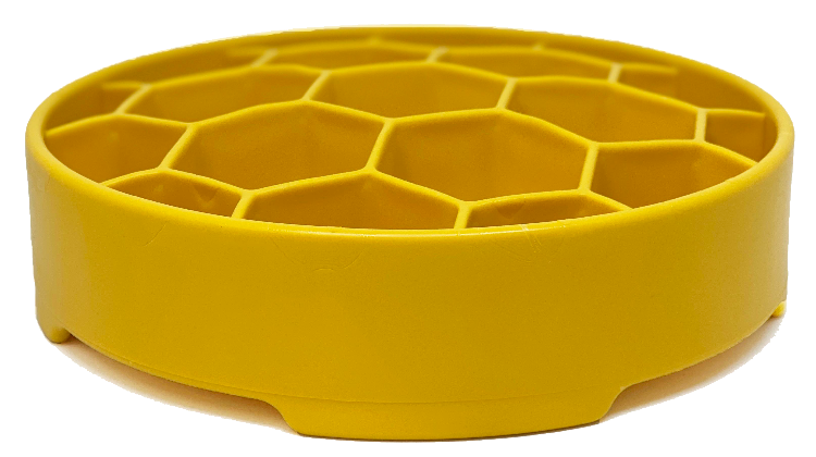 SodaPup Honeycomb eBowl Deep Slow Feeder dog bowl with honeycomb design, made in the USA for enrichment and interactive feeding.