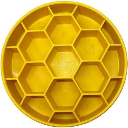 SodaPup Honeycomb eBowl deep slow feeder dog bowl with honeycomb design for enrichment, USA made, durable plastic material