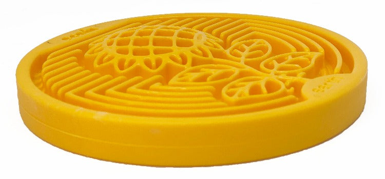 Earth eCoin Nylon Lick Mat for Dogs by SodaPup, USA-made dog enrichment toy with durable nylon surface for licking and chewing.