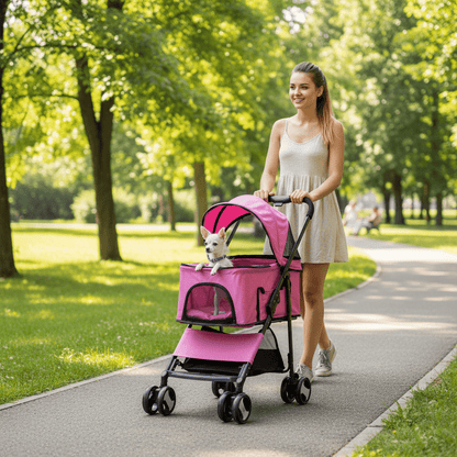 Executive Pet Stroller with a Removable Cradle