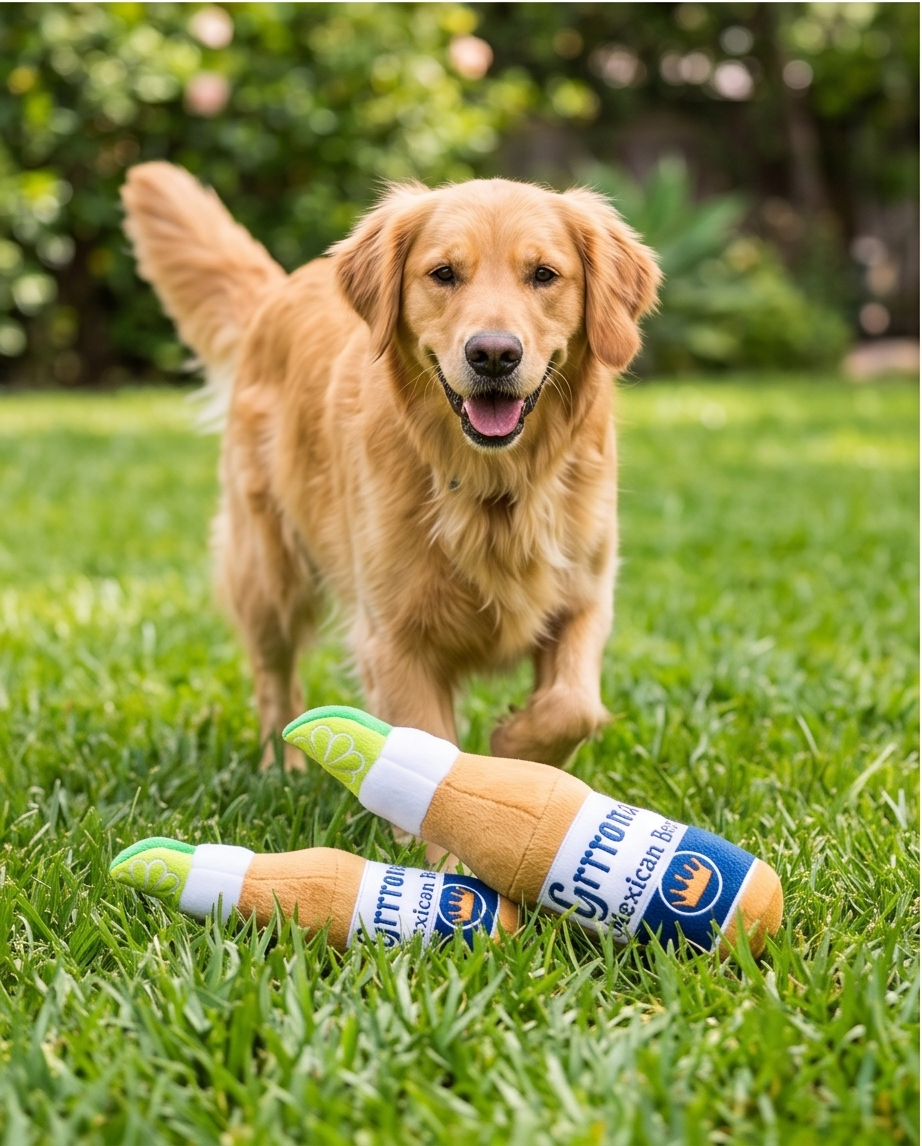 Grrrona Beer Bottle Plush Dog Toy