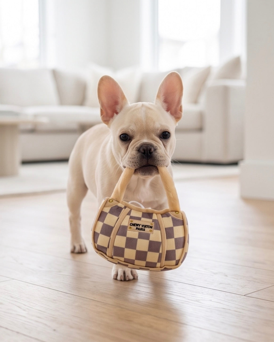 Tan Checker Chewy Vuiton Handbag