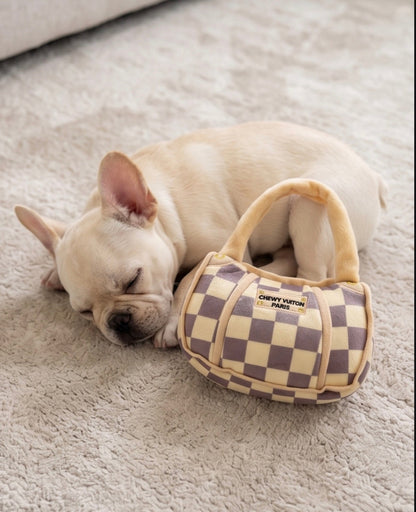 Tan Checker Chewy Vuiton Handbag