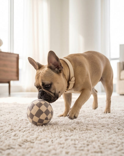 Tan Checker Chewy Vuiton Ball