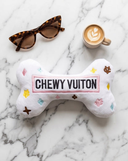White Chewy Vuiton Bone Toy