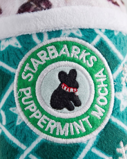 Starbarks Puppermint Mocha - Green Stars Cup Christmas Plush Dog Toy Holidays