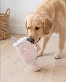Snuggly Cup - Blush | Squeaky Plush Dog Toy with Crinkle & Mesh Lining