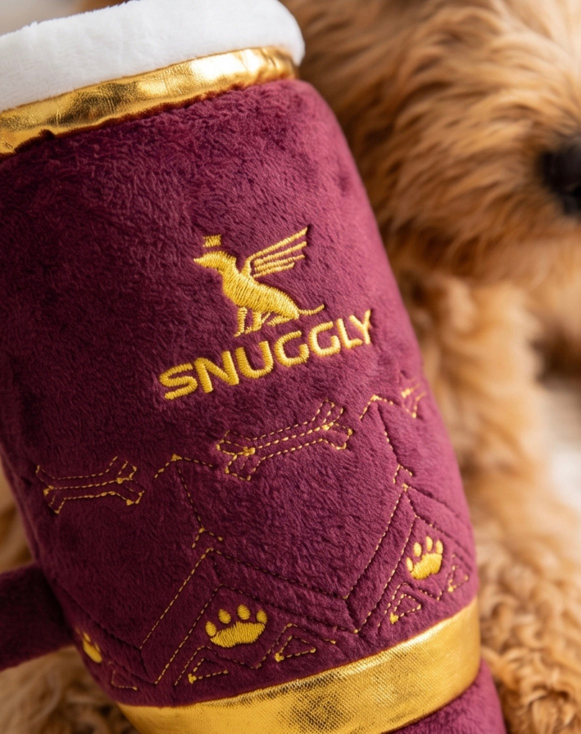 Holiday Snuggly Cup - Red Christmas Plush Dog Toy