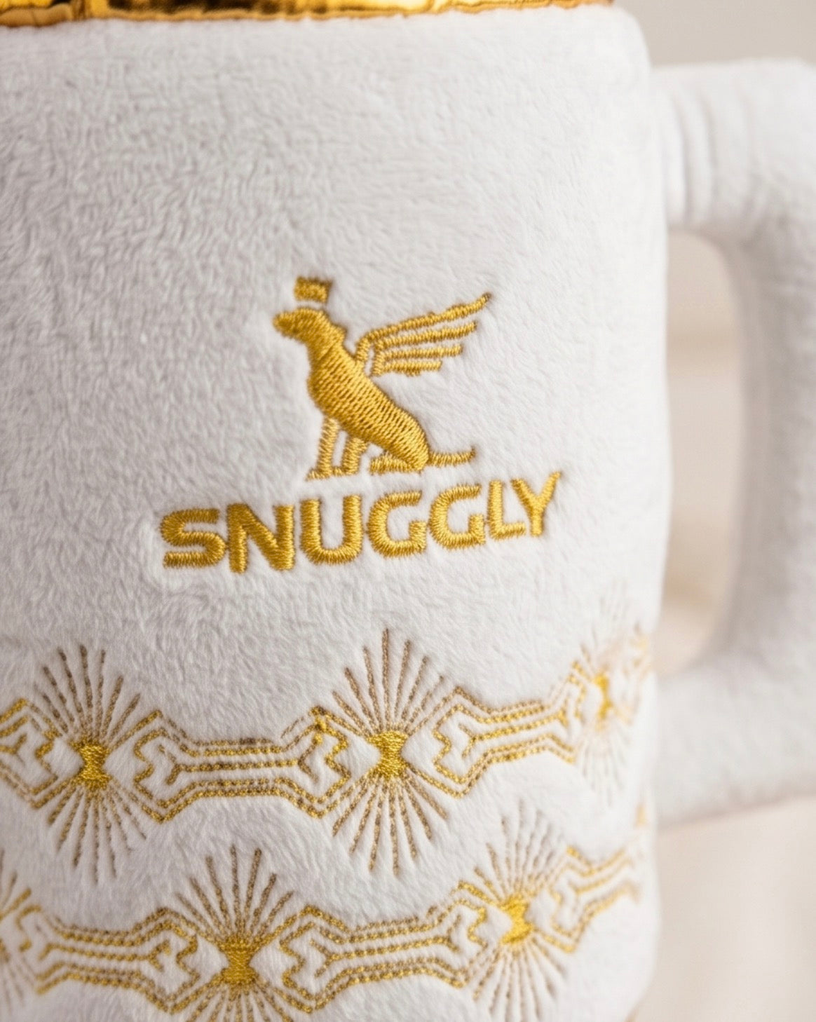 Holiday Snuggly Cup - Ivory Christmas Plush Dog Toy