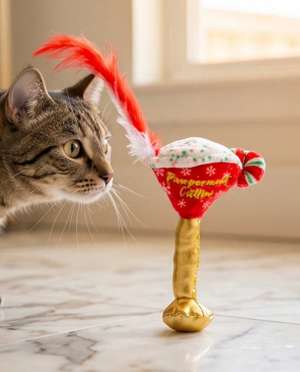 White Paw Kitty Seltzer & Pawpermint Cattini Christmas Cat Toy - Organic Catnip