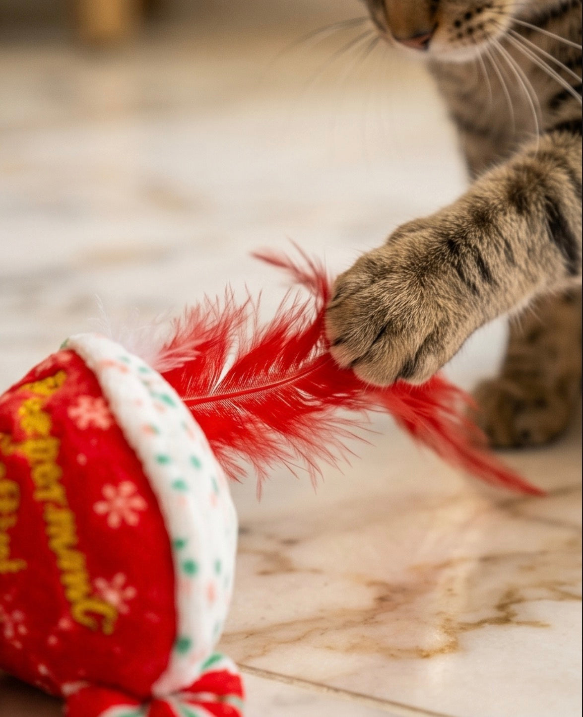 White Paw Kitty Seltzer & Pawpermint Cattini Christmas Cat Toy - Organic Catnip