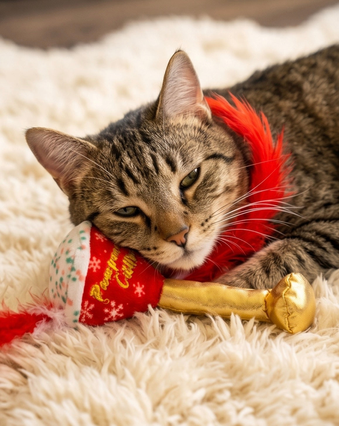 White Paw Kitty Seltzer & Pawpermint Cattini Christmas Cat Toy - Organic Catnip