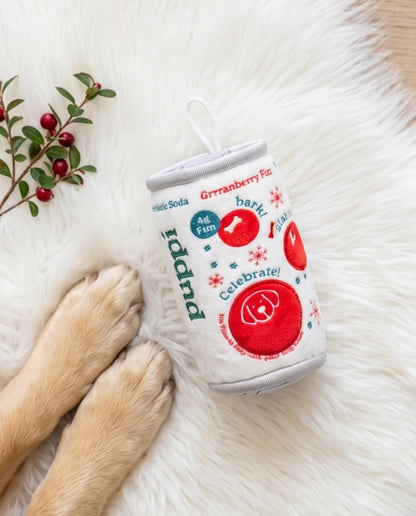 Puppi Grrranberry Fizz Holiday Plush Dog Toy