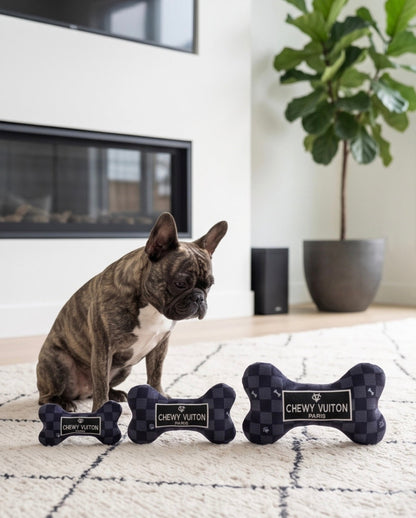 Black Checker Chewy Vuiton Bone