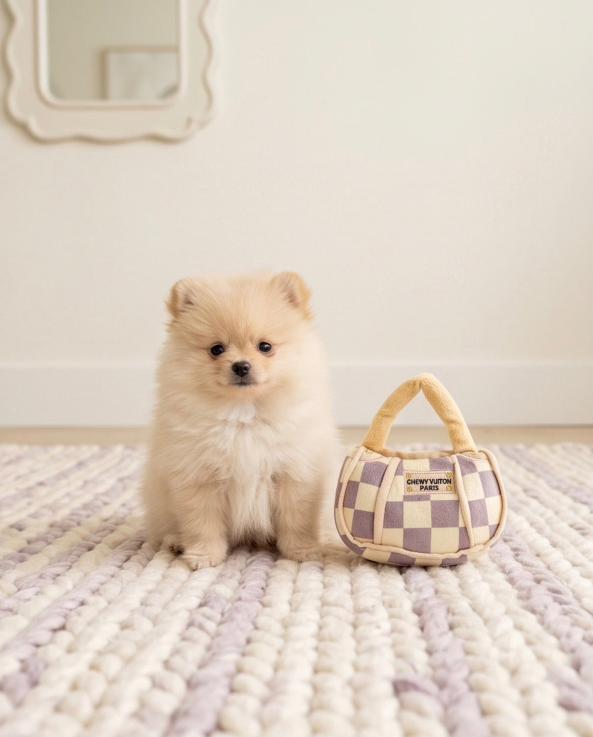 Tan Checker Chewy Vuiton Handbag