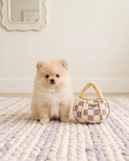Tan Checker Chewy Vuiton Handbag