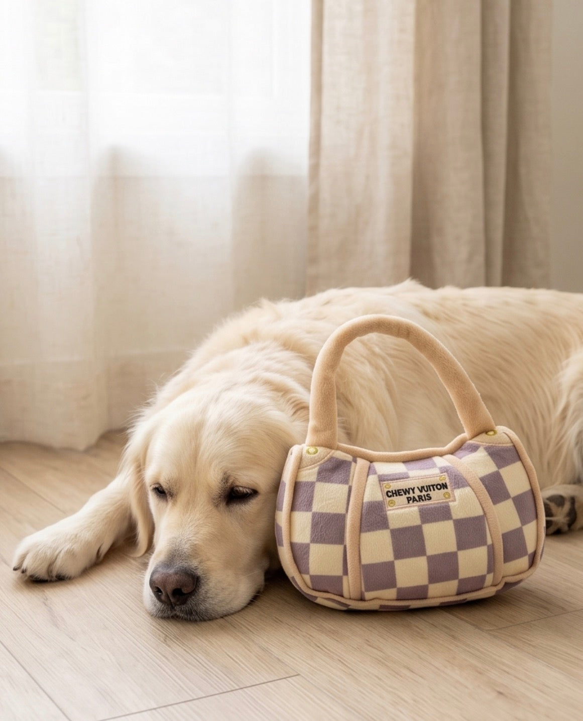 Tan Checker Chewy Vuiton Handbag