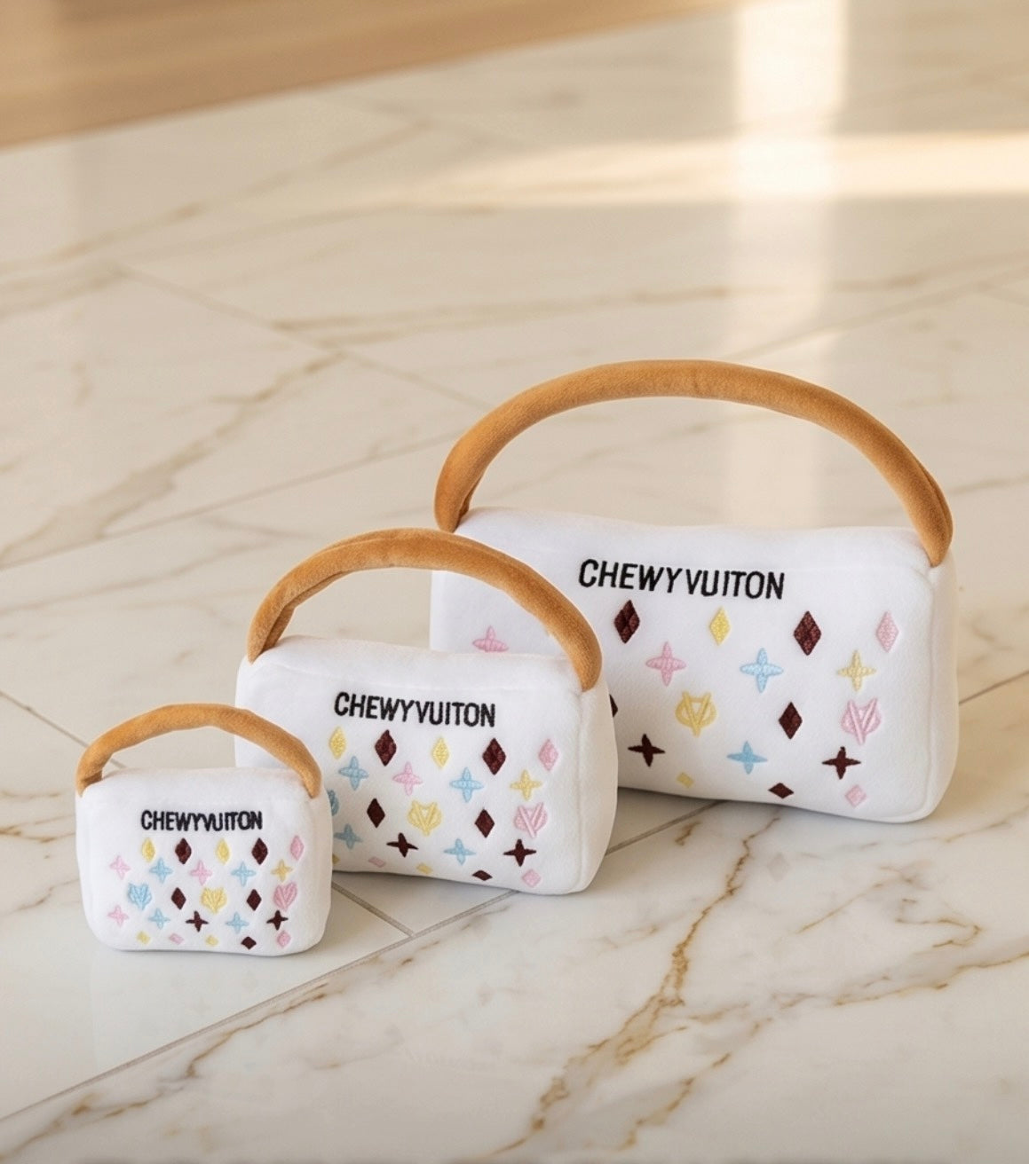 White Chewy Vuiton Handbag