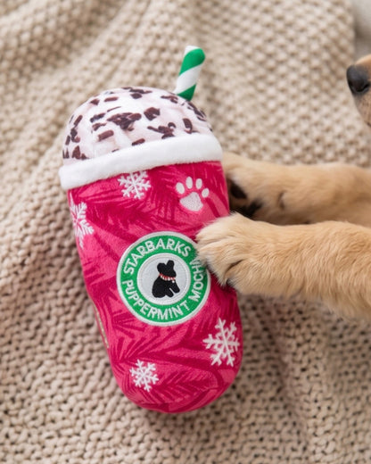 Starbarks Puppermint Mocha Christmas Holiday Plush Dog Toy