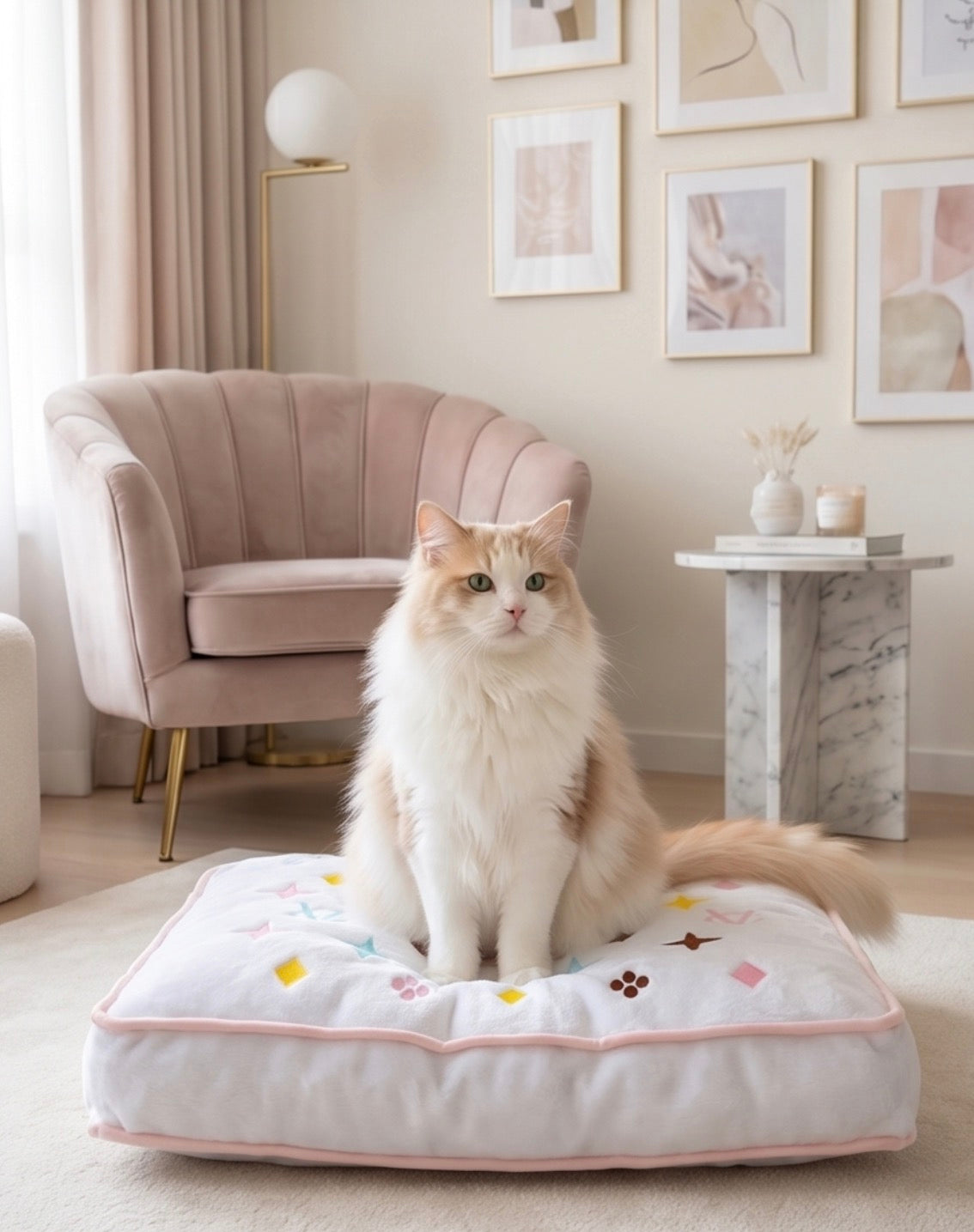 White Chewy Vuiton Bed