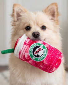 Starbarks Pawberry Ruffresher | Squeaky Plush Dog Toy with Crinkle & Mesh Lining