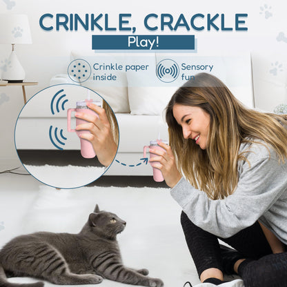 Kitty Cup Cat Tumbler Toy with Catnip & Crinkle Paper- Ideal Cat Birthday Gift