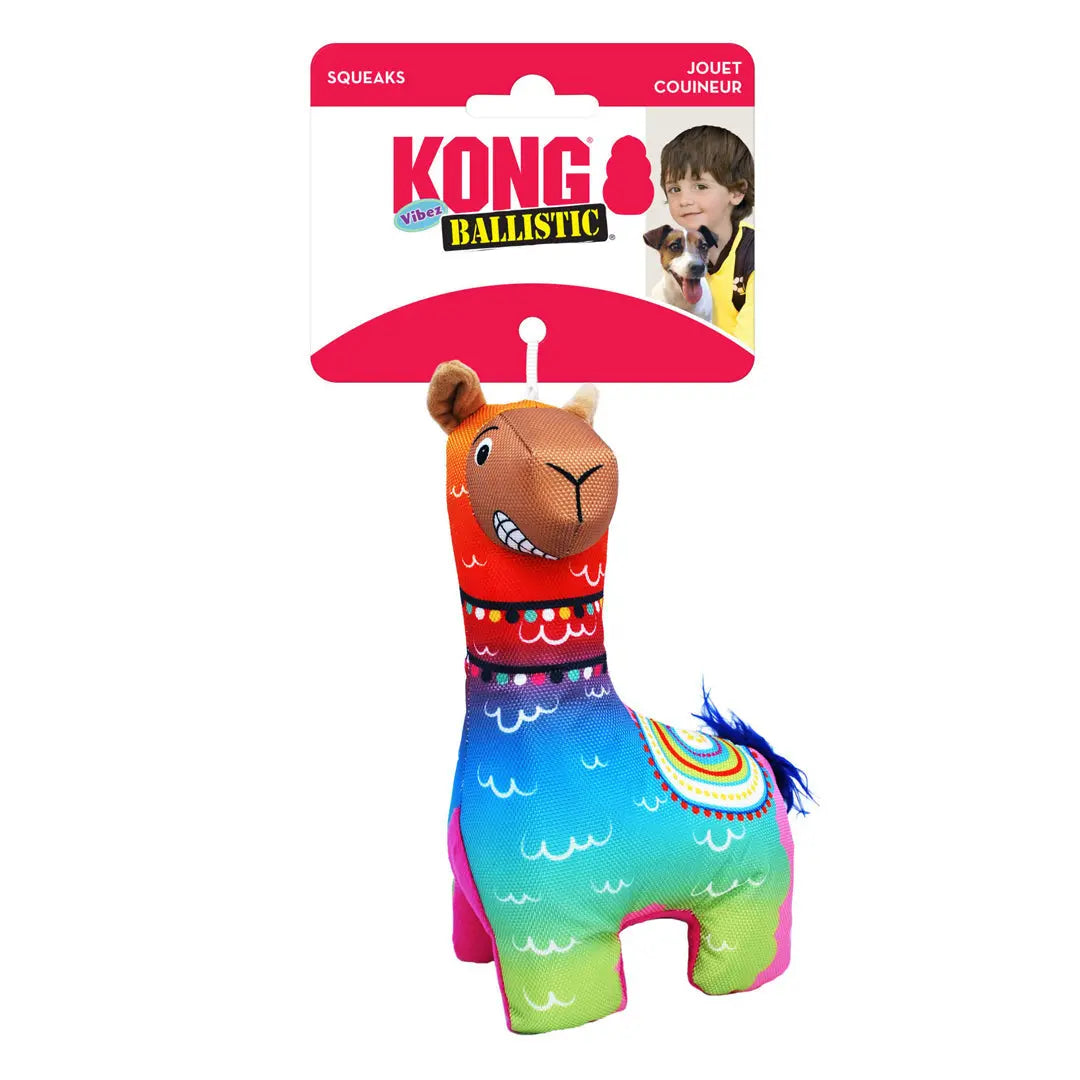 KONG Ballistic Vibez Llamas Dog Toy Assorted 1ea/MD/LG KONG