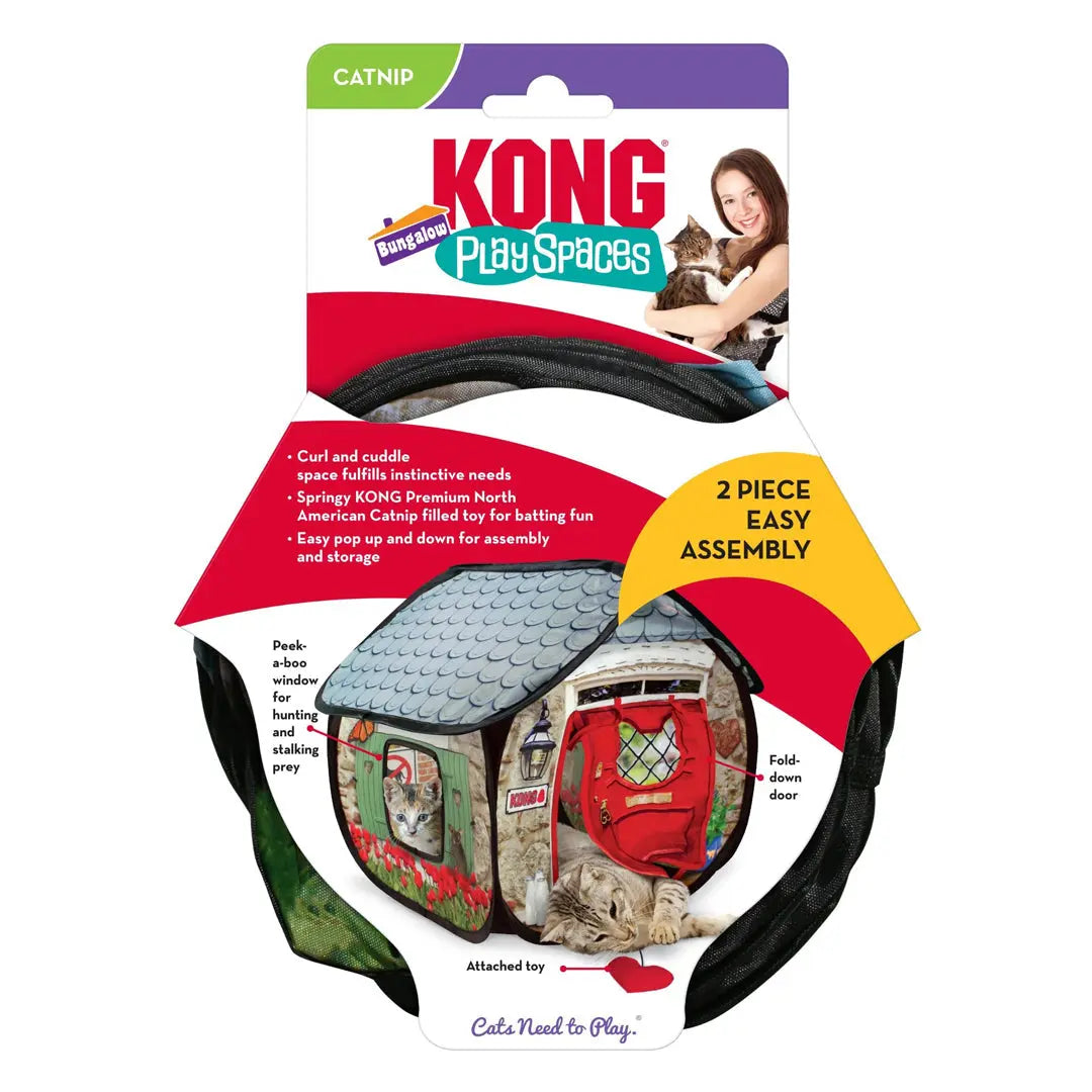 KONG Play Spaces Bungalow Cat Toy Multi-Color 1ea KONG