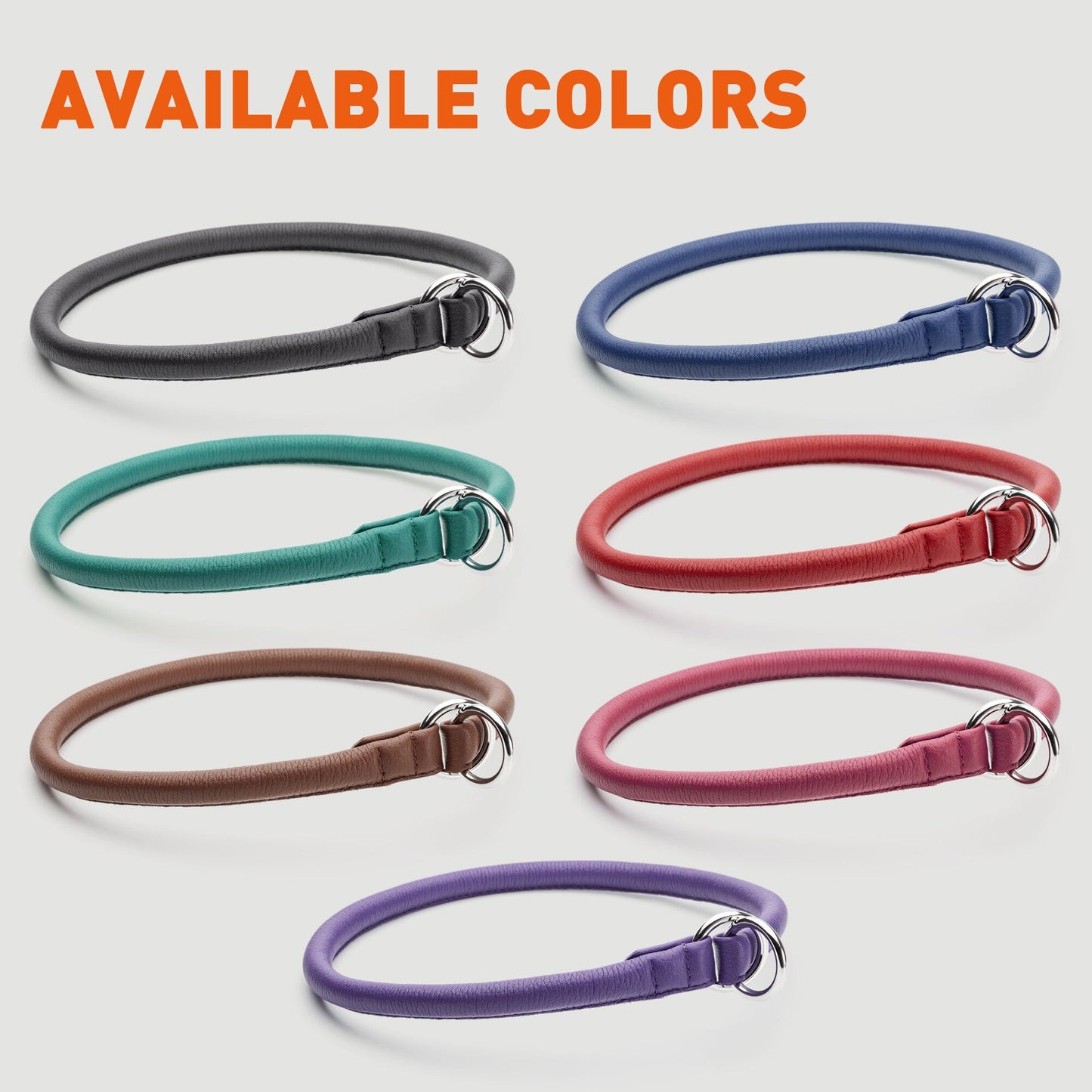 Soft Leather Round Slip Collar