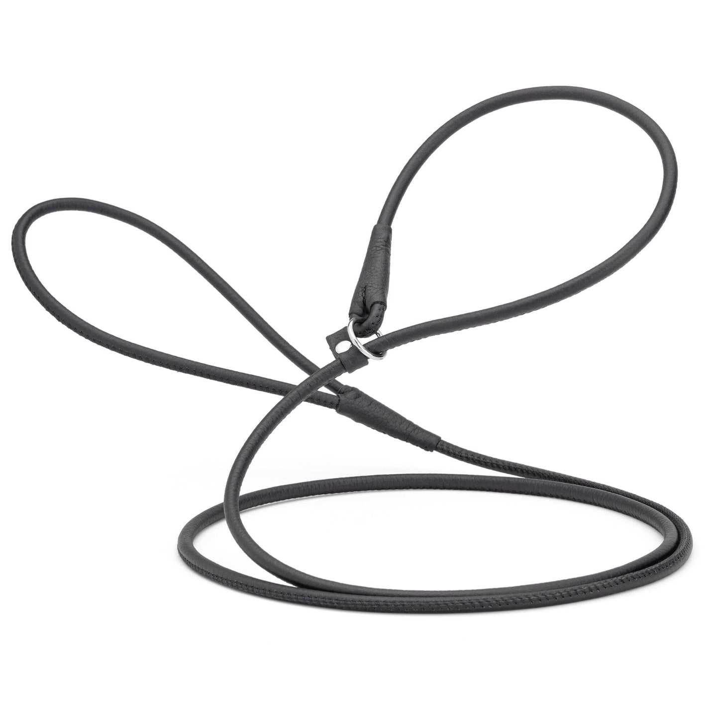 Soft Leather Round Slip Lead for Dogs