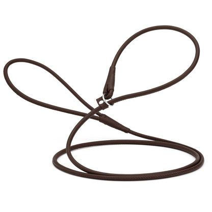 Soft Leather Round Slip Lead for Dogs
