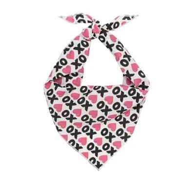 Love XOXO Pink Hearts Dog Bandana.