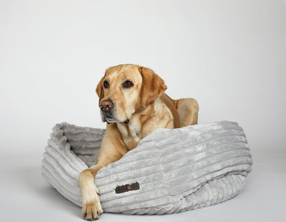 Luna Grey Napper Dog Bed with Bolsters