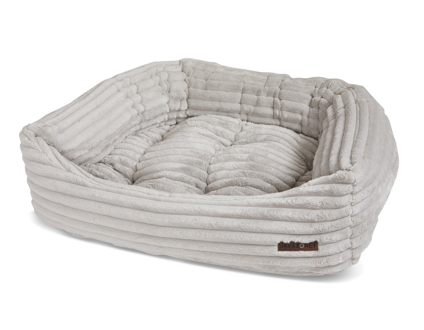 Luna Grey Napper Dog Bed with Bolsters