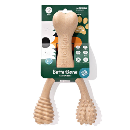Large medium beef BetterBone Moderate chew dog toy from BetterBone All Natural Eco-Friendly Dog Chews & Bones, designed for durable play.