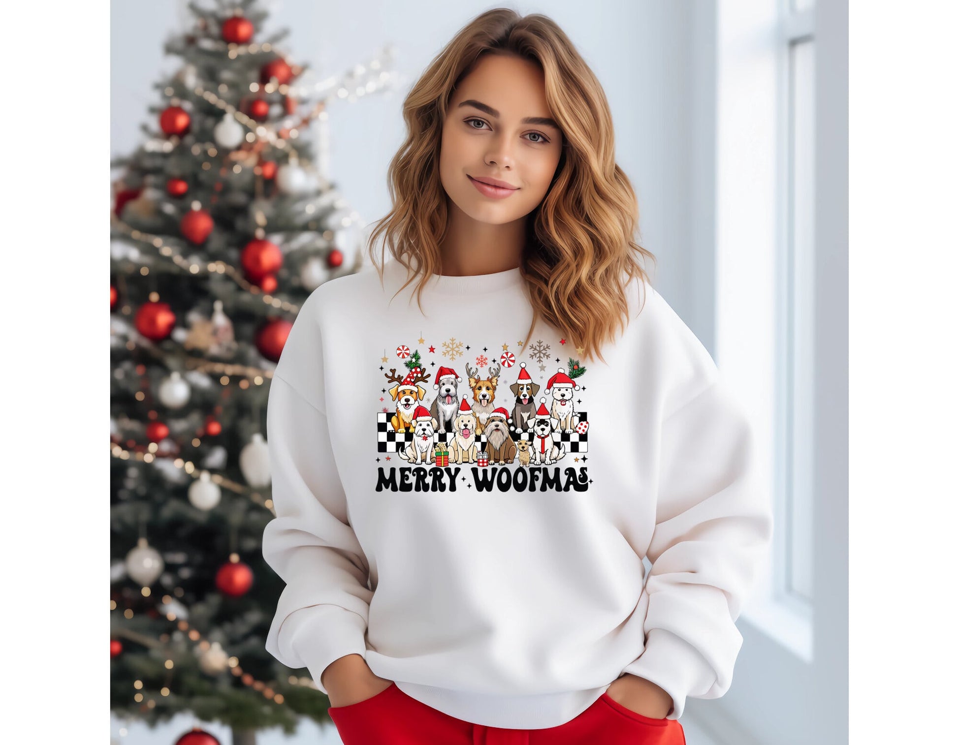 Holiday Merry Woofmas Dogs Crewneck Sweatshirt - Bark & Beyond