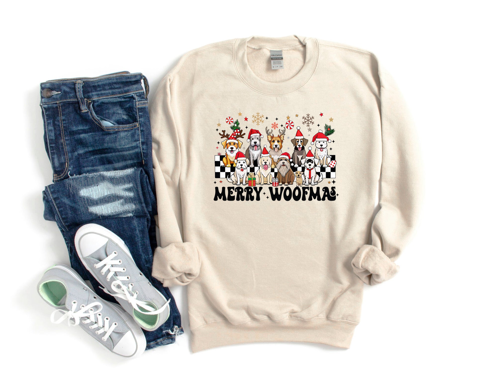 Holiday Merry Woofmas Dogs Crewneck Sweatshirt - Bark & Beyond